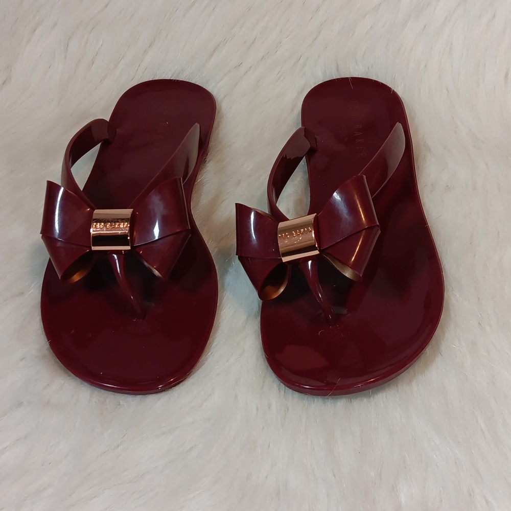 Ted Baker Jelly Plum Bow Sandals Sz 9